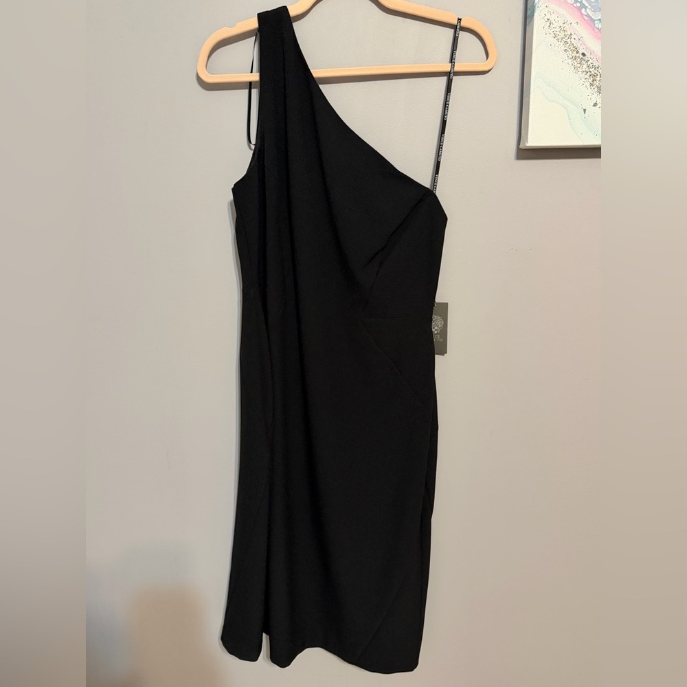 Vince Camuto Black One-Shoulder Cocktail Dress NWT Size 12